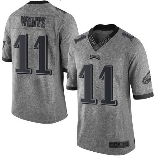 Men NFL Philadelphia Eagles 11 Carson Wentz Limited Gray Gridiron Football